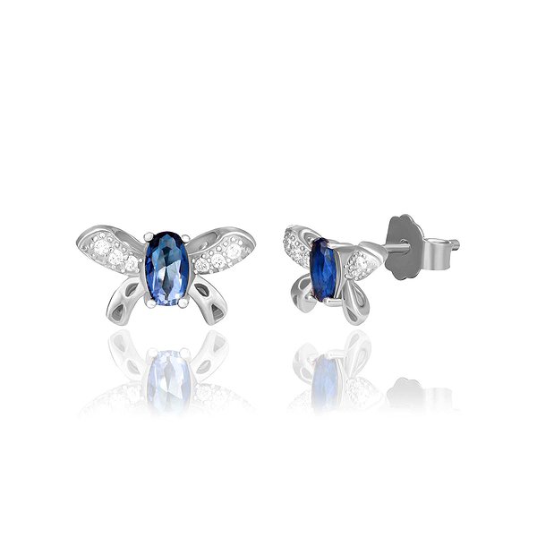 Срібні сережки з куб. цирконіями