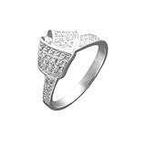 Женское серебряное кольцо с куб. циркониями, 1616150