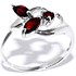 Silver Wings Женское серебряное кольцо с гранатами - фото 1