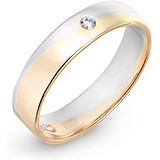 Золотое обручальное кольцо с бриллиантом, 1628694
