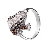 Женское серебряное кольцо с куб. циркониями, 1651478