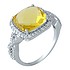 Женское серебряное кольцо с синт. цитрином и куб. циркониями - фото 1