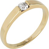 Золотое обручальное кольцо с бриллиантом, 1673494