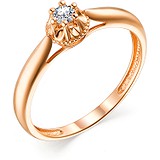 Золотое кольцо с бриллиантом, 1703702