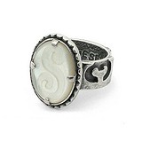 Diesel Женское серебряное кольцо с перламутром, 1735190