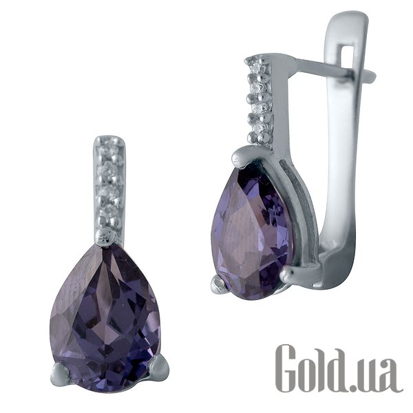 

Серьги Fresh Jewelry, Серебряные серьги с куб. циркониями и александритами