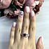 Женское серебряное кольцо с куб. циркониями и гранатом - фото 3