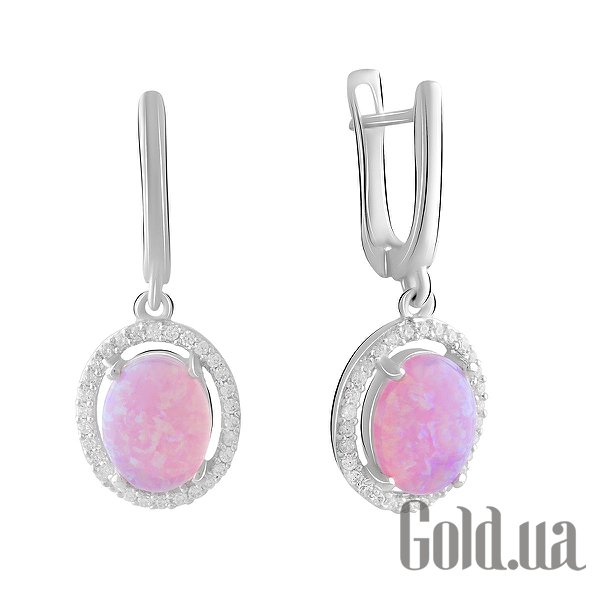 

Серьги с подвесками Fresh Jewelry, Серебряные серьги с куб. циркониями и опалами