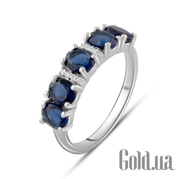 

Женские кольца Fresh Jewelry, Женское серебряное кольцо с куб. циркониями и синт. сапфирами, 18.5