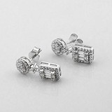 Срібні сережки з куб. цирконіями, 1777942