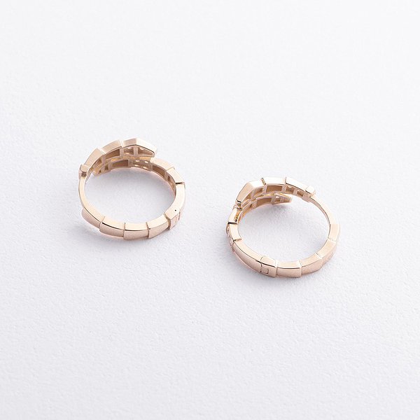 Золотые серьги с куб. циркониями onxс09767 – изображение 2