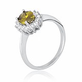 Женское серебряное кольцо с куб. циркониями, 283158