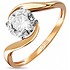 Золотое кольцо с кристаллом Swarovski - фото 1