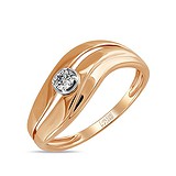 Золотое кольцо с бриллиантом, 1547543