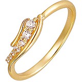 Женское золотое кольцо с куб. циркониями, 1615639