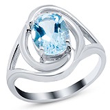 Silver Wings Женское серебряное кольцо с топазом, 1618455