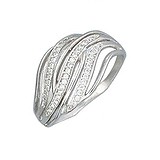 Женское серебряное кольцо с куб. циркониями, 1622551