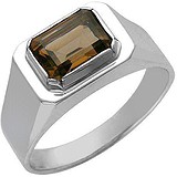 Мужское серебряное кольцо с раухтопазом, 1625623