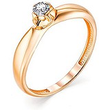 Золотое кольцо с бриллиантом, 1667351