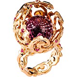 Женское золотое кольцо с аметистом и рубинами, 1676055