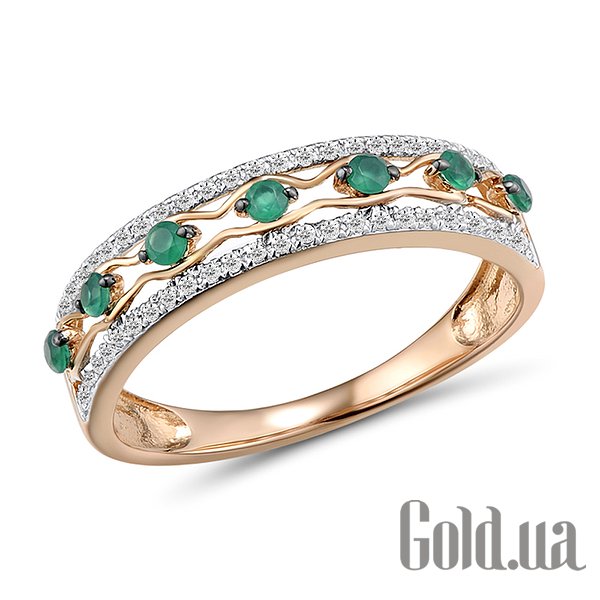 

Кольцо Lurie Jewelry, Женское золотое кольцо с бриллиантами и изумрудами, 17