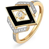 Kabarovsky Женское золотое кольцо с бриллиантами и эмалью, 1698583