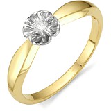 Золотое кольцо с бриллиантом, 1703703