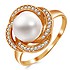 Женское золотое кольцо с искусств. жемчугом и куб. циркониями - фото 1