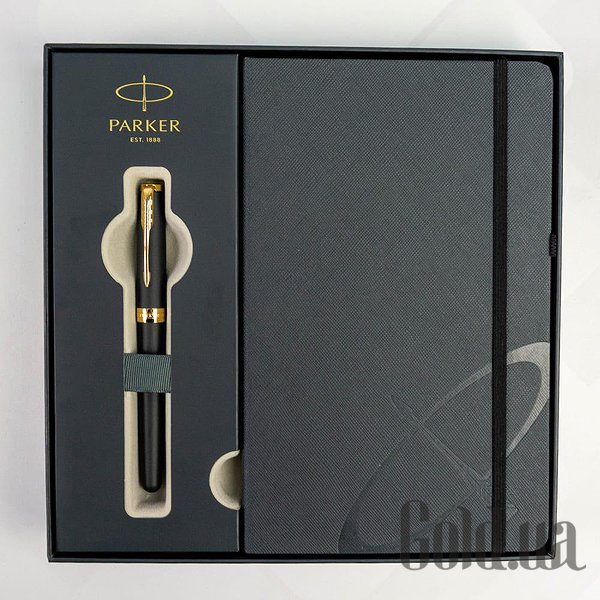 Ручка Parker Набір перова ручка з блокнотом Ingenuity 17 Matte Black Lacquer GT FP F 84 811b24