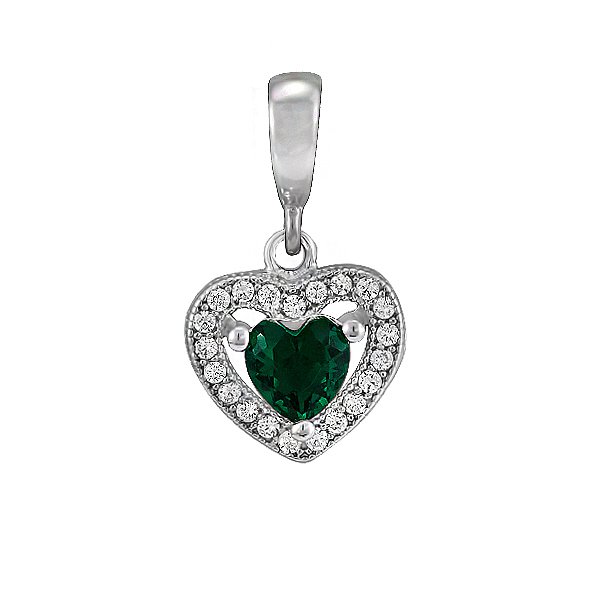 Срібний кулон з куб. цирконіями