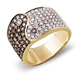 Женское золотое кольцо "Инь-Янь" с бриллиантами, 000023