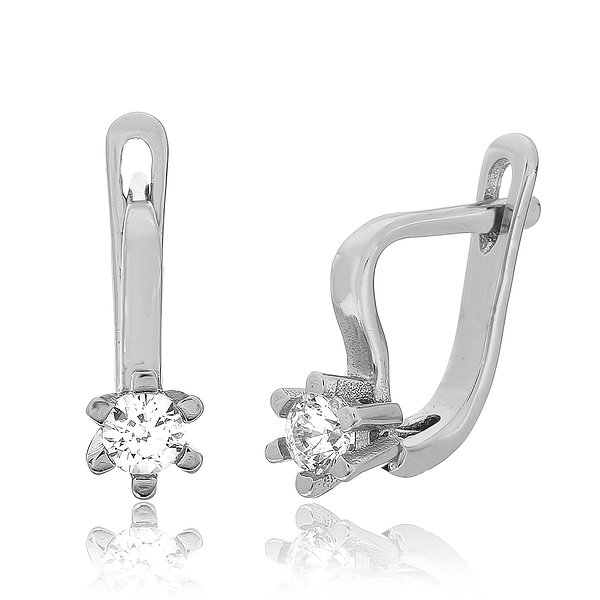 Серебряные серьги с  куб. циркониями