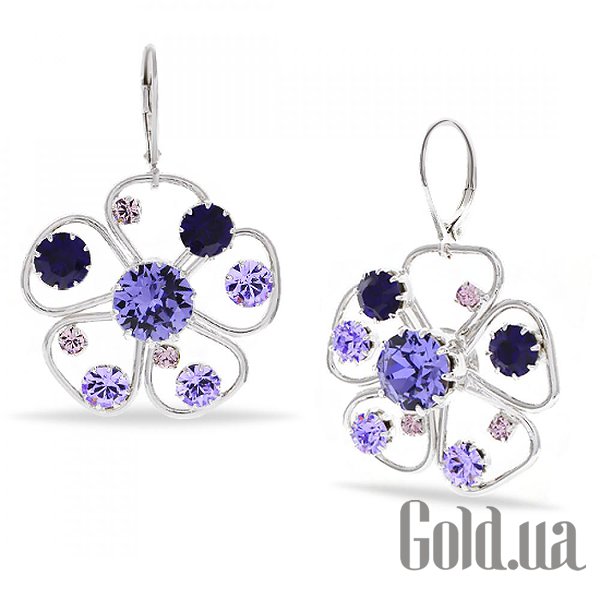 

Серьги с подвесками Kobi, Стальной, Серьги с кристаллами Swarovski