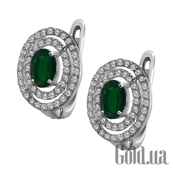 

Серьги Lurie Jewelry, Серебряные серьги с агатами и куб. циркониями