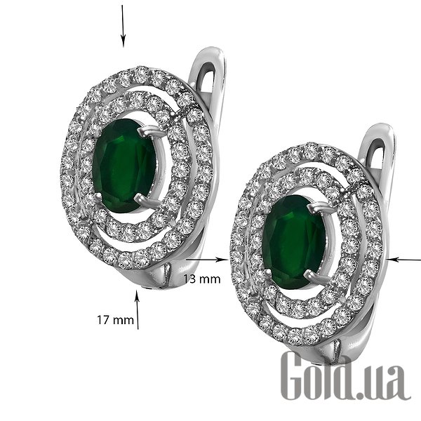 Сережки Lurie Jewelry Срібні сережки з агатами і куб. цирконіями