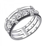 Женское серебряное кольцо с куб. циркониями, 1536024