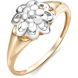 Женское золотое кольцо с бриллиантом, 1603096