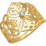 Женское золотое кольцо с куб. цирконием, 1615640