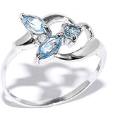 Silver Wings Женское серебряное кольцо с топазами, 1618200