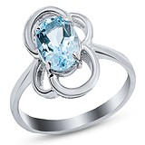 Silver Wings Женское серебряное кольцо с топазом, 1618456