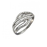 Женское серебряное кольцо с куб. циркониями, 1622552
