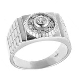 Мужское серебряное кольцо с куб. циркониями, 1627160