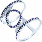 Женское серебряное кольцо с куб. циркониями, 1669912