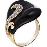Женское золотое кольцо с бриллиантами и ониксом, 1685272