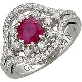 Женское золотое кольцо с бриллиантами и рубином, 1688600