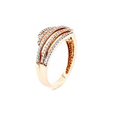 Жіноча золота каблучка з куб. цирконіями