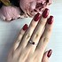 Женское серебряное кольцо с рубином и куб. циркониями - фото 3