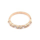 Жіноча золота каблучка з куб. цирконіями