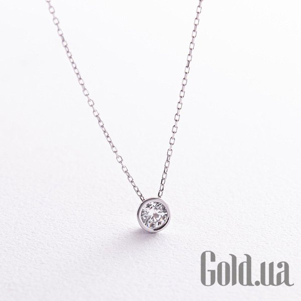 

Женский кулон Украина, Золотой кулон с цепочкой с куб. цирконием, 35