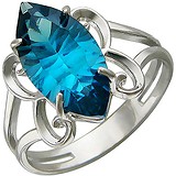 Женское серебряное кольцо с синт. топазом, 1613849